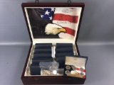 Box of 50 State Quarters Collection with extras.