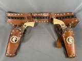 Pair of vintage Texan Junior Guns with holster