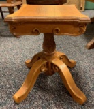 Antique oak plant stand