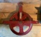 Red industrial metal pulley