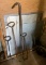 Group of four pry bars and sheet metal