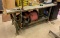 Workbench with industrial metal legs and galvanized top