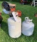 Group of two propane tanks