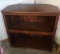 2 shelf wooden corner cabinet