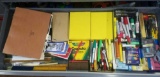 Drawer of art supplies