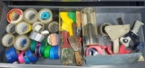 Drawer of tape/tapeguns and puddy knifes