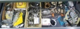 Drawer of hose clamps hose repair kit and misc items