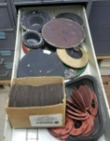 Drawer of grinder wheels and sanding wheels