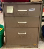 3 drawer filing cabinet with contents