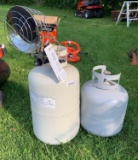 Group of two propane tanks