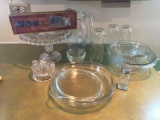 Group of Clear Glass Dishes and more