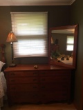 Solid Cherry Wood Dresser with Mirror