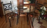 Metal Glass Table with 2 Chairs