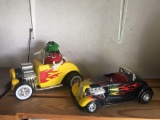 Group of 2 Hot rod plastic toy cars