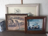 Group of 3 framed sprint car prints