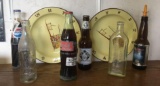 Group of vintage bottles and Enamelware