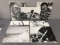 Group of 7 black and white photos on board