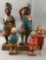 Group of 5 carved wooden Native American figurines