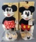 Disney Micky and Minnie Mouse Collectible Classics Woodsculpt Series Plush Dolls