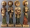 Group of 4 Handcarved Wooden Spanish Saints Statues