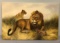 Oil painting on canvas of Lions