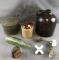 Group of 9 vintage household items