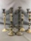 4 sets of silver plated candlesticks
