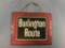 Vintage Burlington Route RR route sign