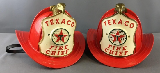Group of 2 Vintage Childrens Texaco Fire Chief Hats