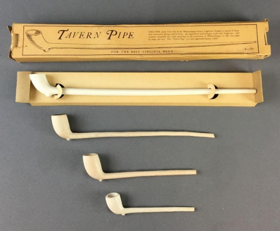 Group of 4 Vintage Clay Tavern Pipes