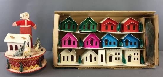 Group of Vintage Putz Christmas Decorations