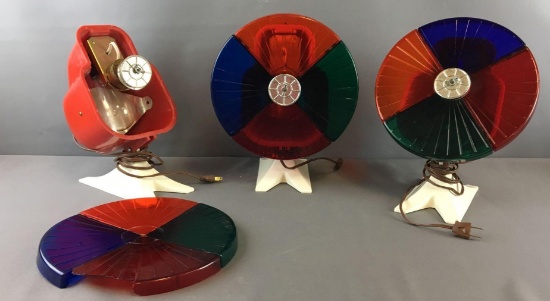 Group of 3 Vintage Motorized Color Wheels