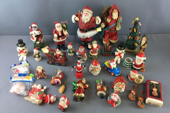 Group of Christmas Ornaments, Statues and more