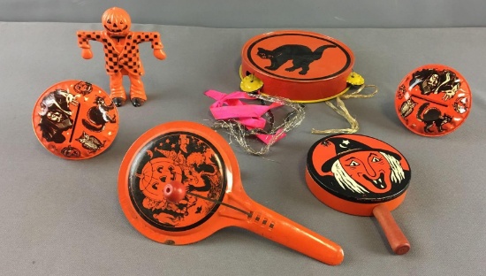 Group of 6 Vintage Halloween Noisemakers and more