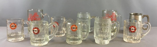 Group of 10 Vintage A&W Rootbeer Glass Mugs and more