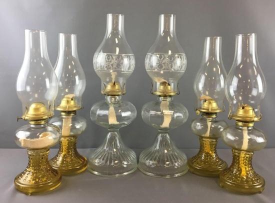 Group of 6 Vintage Oil Lamps