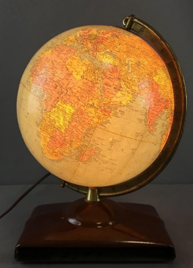 Vintage World Map Globe Lamp