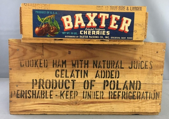 Group of 2 Vintage Wooden Crates