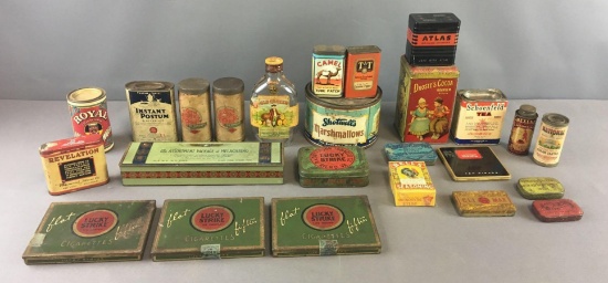 Group of Vintage Advertising Tins and more