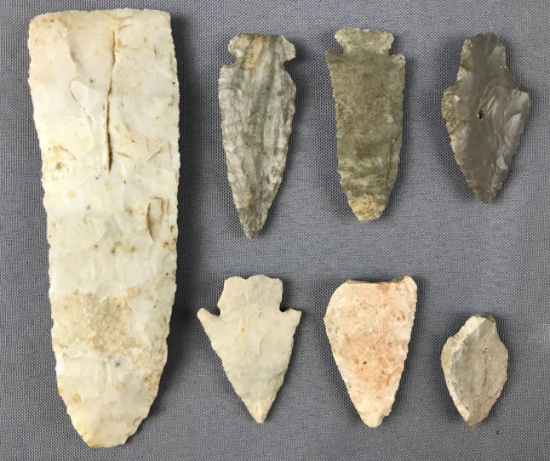 Group of 7 Native American Indian Arrowheads