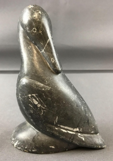 Inuit Eskimo Carved Soapstone Duck