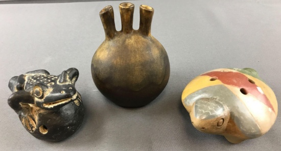 Group of 3 pottery Whistles