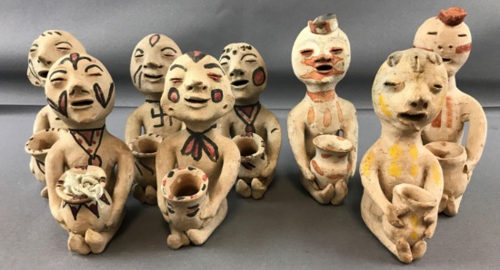 Group of 8 Primitive Clay Figure artifacts