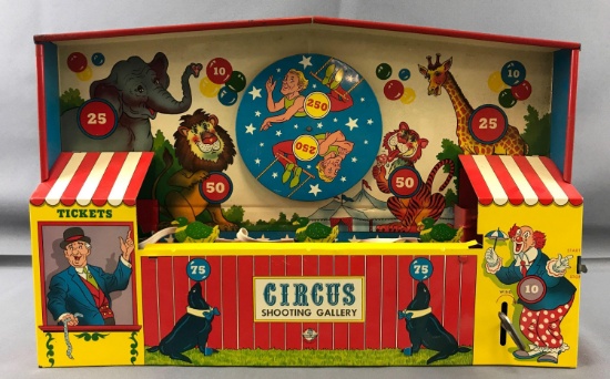 Vintage Tin Circus Shooting Gallery Game