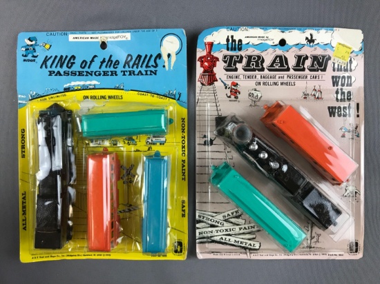 Group of 2 Vintage midgeToy train sets in original packaging