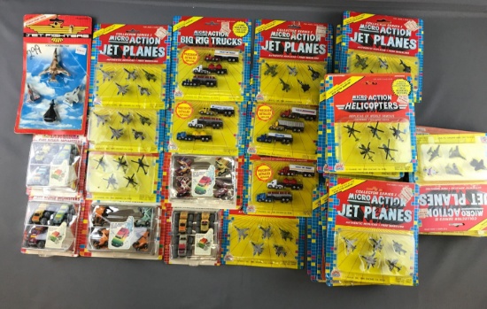 Group of micro action vehicle sets and more