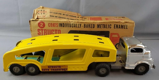 Vintage Diecast Structo Auto Transport Toy Truck