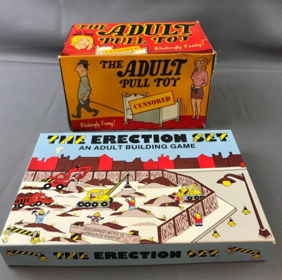 Adult building game and pull toy