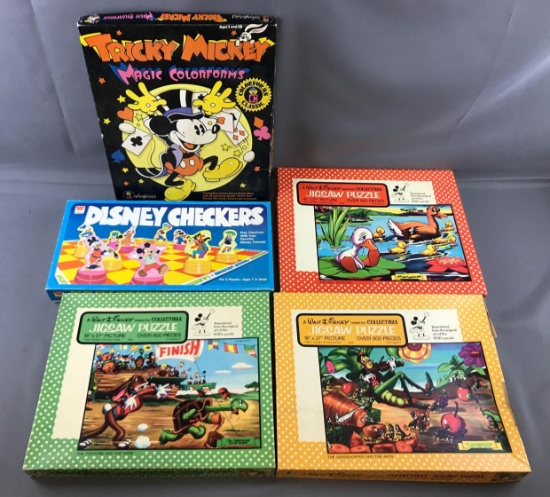 Group of Vintage Disney puzzles and more