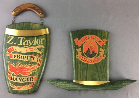 Group of 2 Wooden Advertising Taylor Hose Co. Signs
